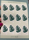 Handmade Vinyl Monstera Leaf Sticker Sheet