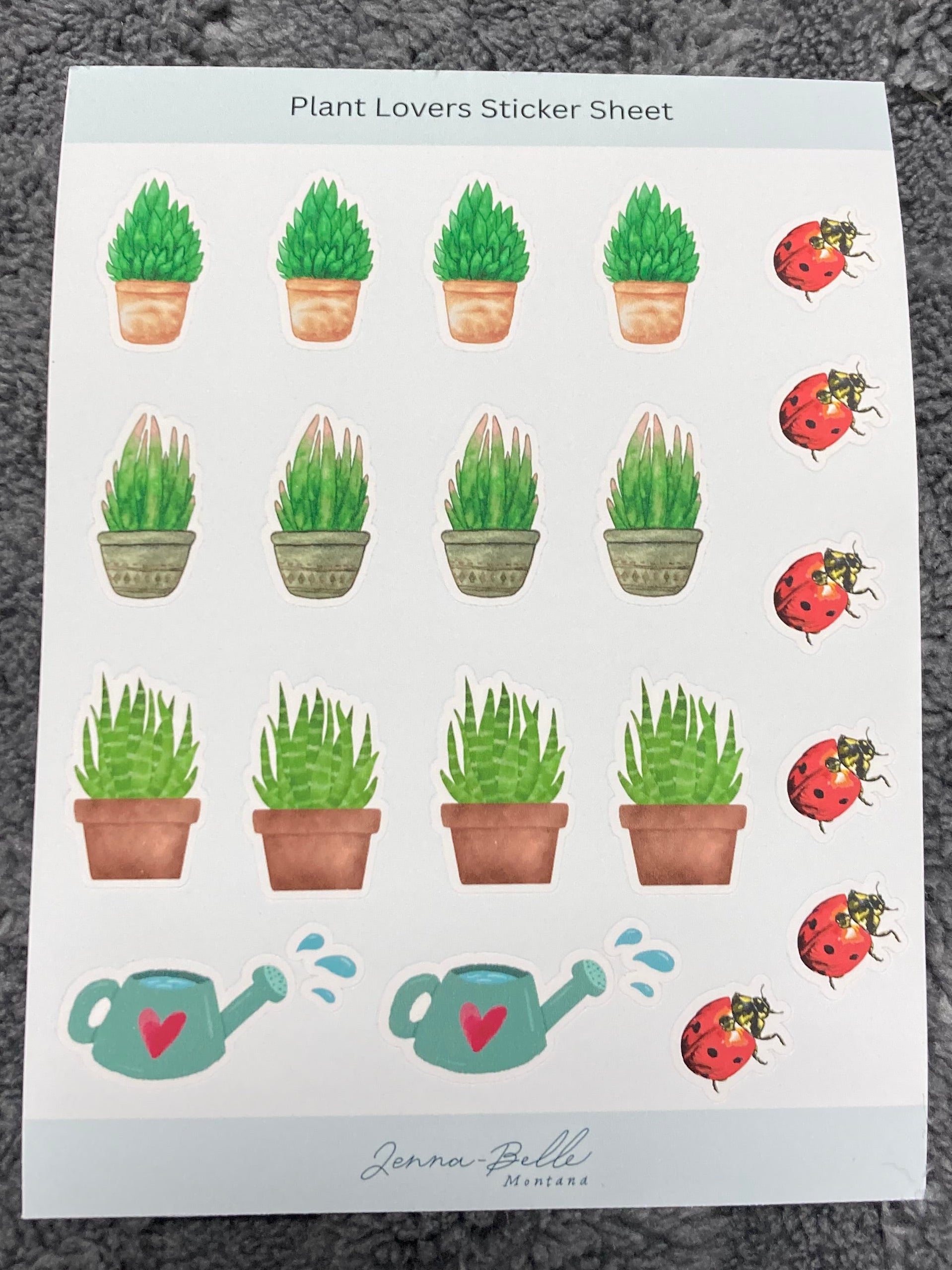 Handmade Vinyl Plant Lovers Sticker Sheet